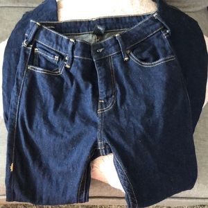 High rise skinny Jean dark wash